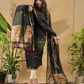 Dark Black Jamdani 2-Piece Set Kurti & Dupatta (UNSTITCHED) -775