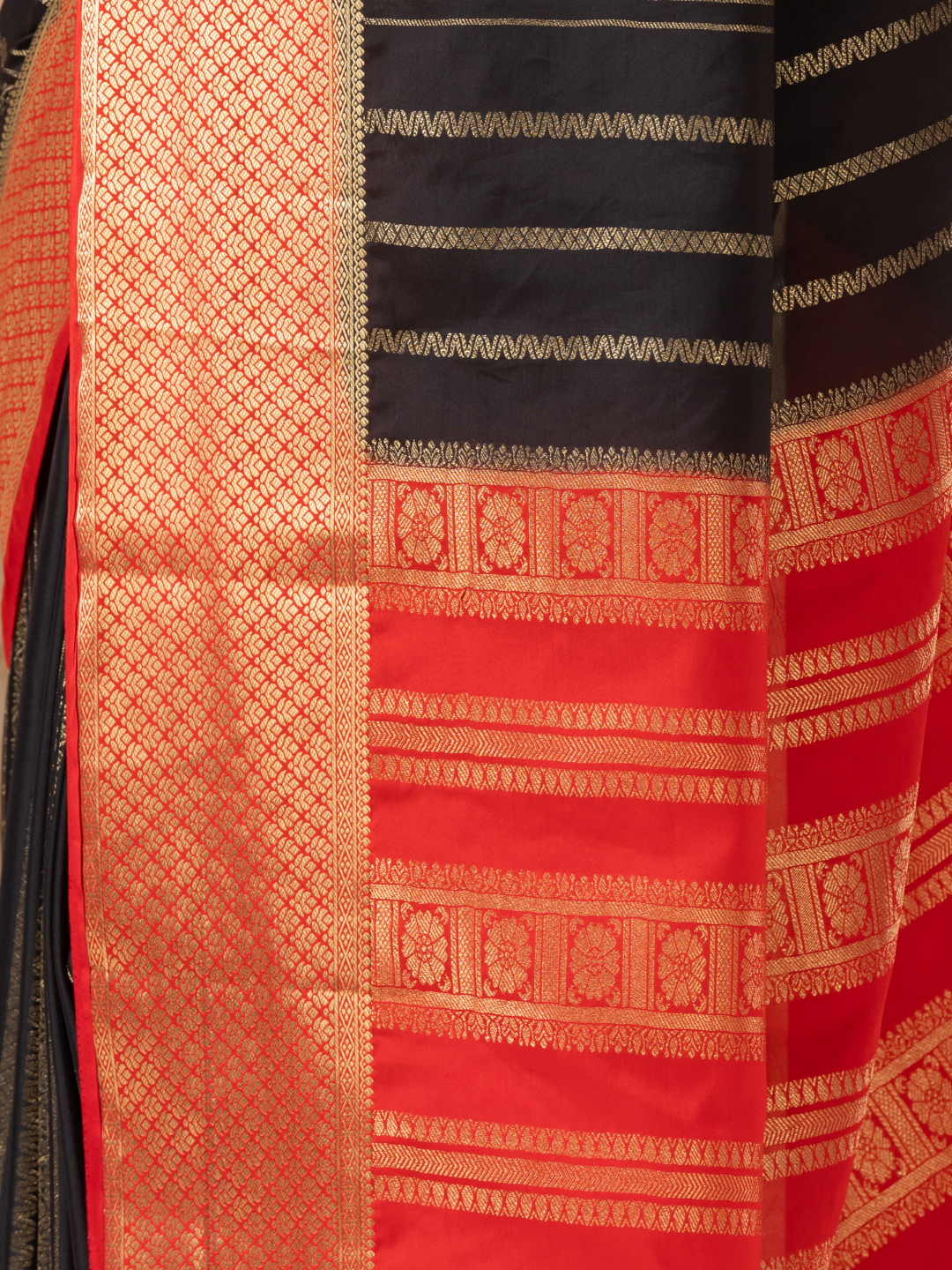 Classic Mysore Semi Silk Saree | Jet Black