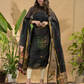 Dark Black Jamdani 2-Piece Set Kurti & Dupatta (UNSTITCHED) -775
