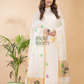 Pearl White Linen X Linen 2-Piece Set Kurti & Dupatta (UNSTITCHED) - 064