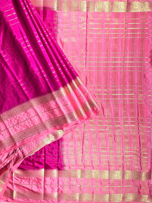 Classic Mysore Semi Silk Saree | Magenta