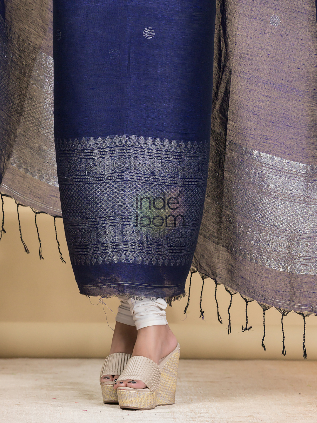 Russian Purple Muslin Linen 2-Piece Set Kurti & Dupatta (UNSTITCHED) - 870
