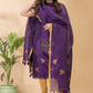 Grape Purple Cotton Linen 2-Piece Set Kurti & Dupatta (UNSTITCHED) - 065