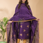 Grape Purple Cotton Linen 2-Piece Set Kurti & Dupatta (UNSTITCHED) - 065
