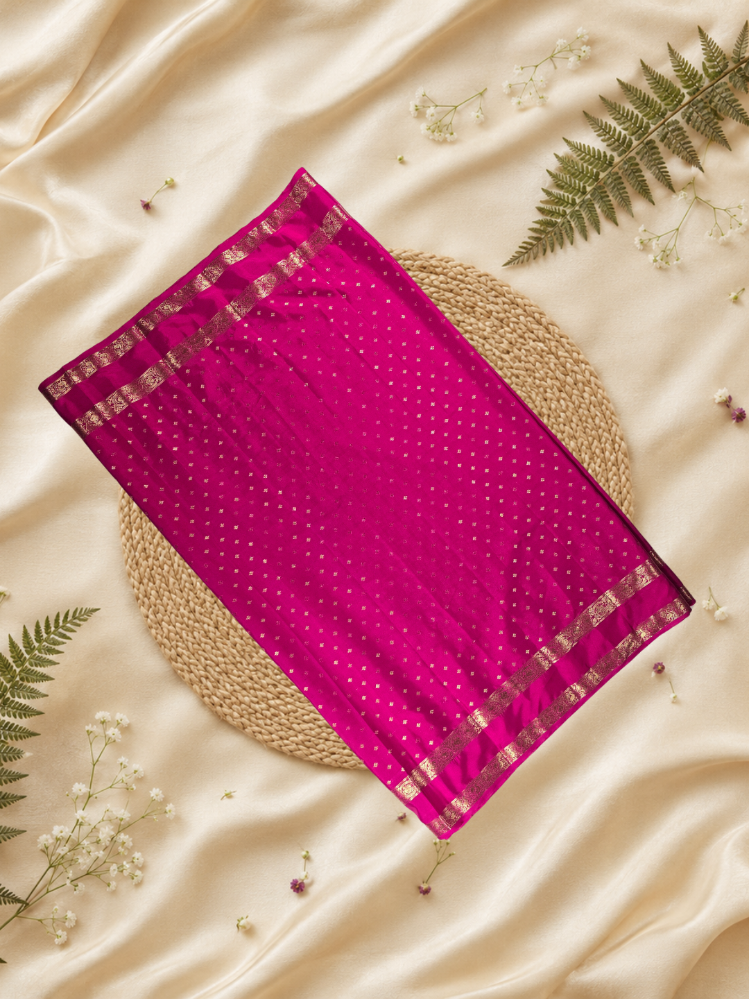 Mysore Silk Saree With Light Pink