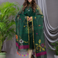 Dark Green Cotton Silk Jamdani 2-Piece Set Kurti & Dupatta (UNSTITCHED) - 106