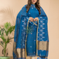 Royal Blue Linen X Line 2-Piece Set Kurti & Dupatta (UNSTITCHED) - 007