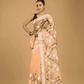 Kota Doria Handpainted Saree With Pale Orange - 006 - indeloom