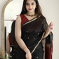 Maheshwari Silk Cotton Saree – Festive Elegance | Black