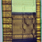 Handwoven Pure Gadwal Silk Saree  |  Sage Green
