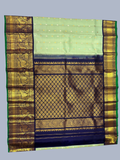 Handwoven Pure Gadwal Silk Saree  |  Sage Green