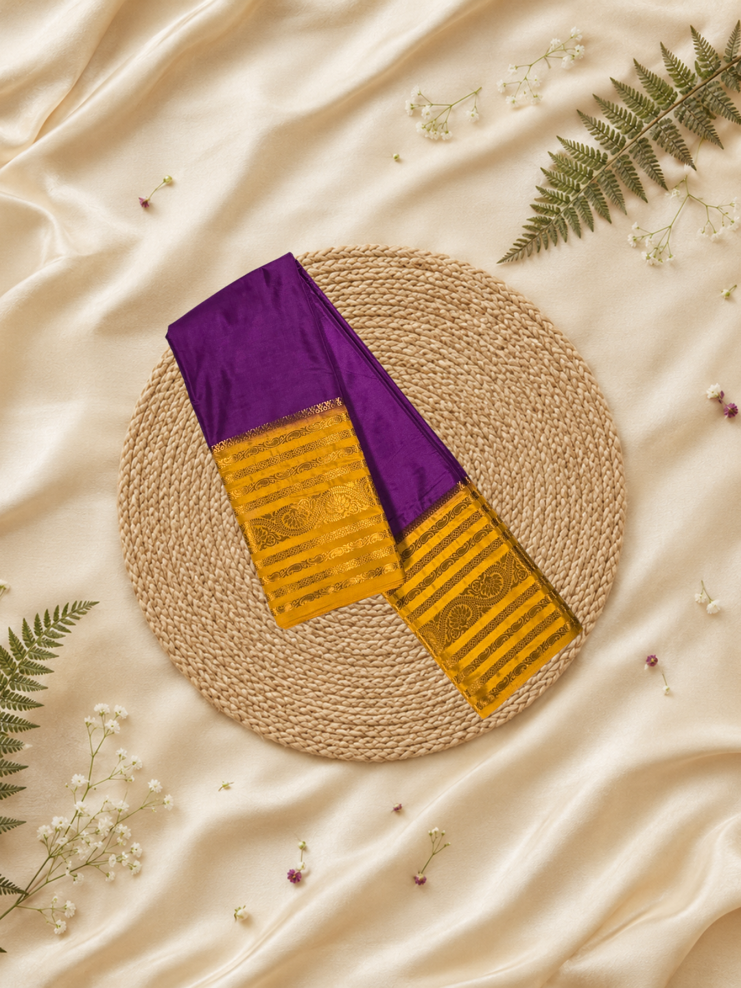 Mysore Silk Saree With Midnight Purple