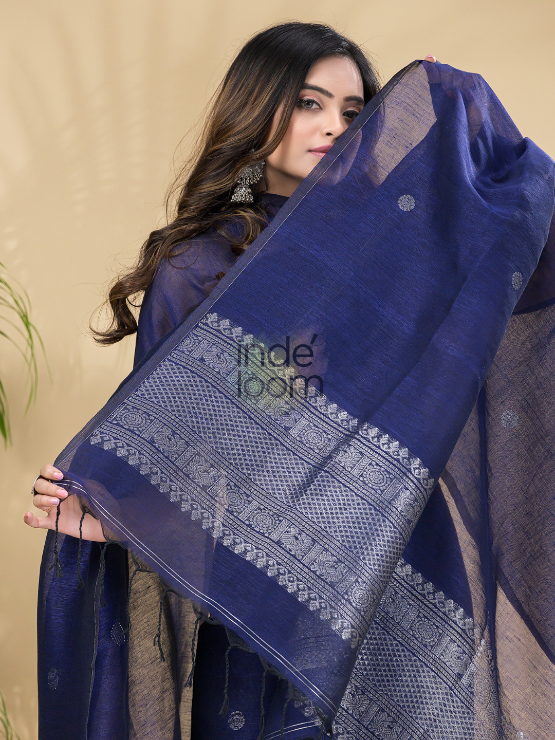 Russian Purple Muslin Linen 2-Piece Set Kurti & Dupatta (UNSTITCHED) - 870