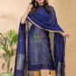 Denim Blue | Handloom Jamdani Linen Unstitched 2-Piece Kurti