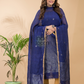 Denim Blue | Handloom Jamdani Linen Unstitched 2-Piece Kurti