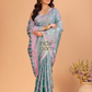 Tissue Jamdani Saree With  Teal Green - 109