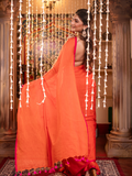 Fire Orange  Handloom cotton-057