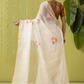 Handwoven Jamdani Muslin Saree | White | All-over Jamdani weaves