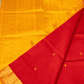Pure Handloom Korvai Saree | Classic Korvai with small zari buttas | Red and Yellow