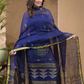 Russian Purpule Pure linen suit 2 piece Set Kurti & Dupatta (UNSTITCHED) -633