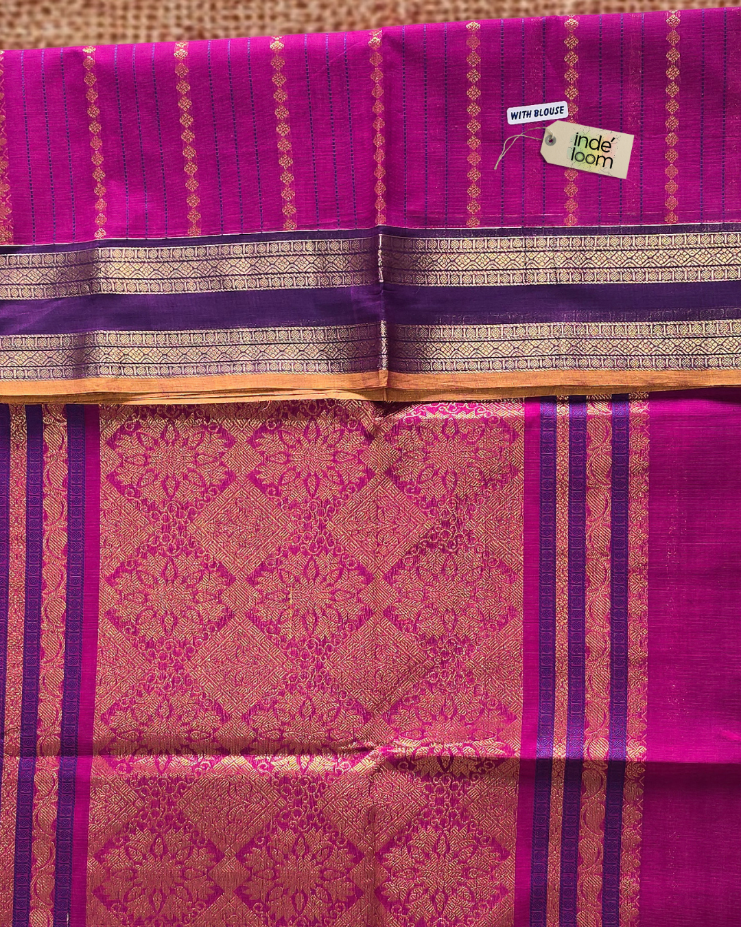 Kanchi Cotton|Magenta & Purple