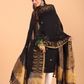Rich Black Linen Jamdani 2-Piece Set Kurti & Dupatta (UNSTITCHED) - 069