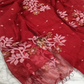 Muslin Jamdani 2-Piece Set Kurti & Dupatta (UNSTITCHED) Ruby Red -942