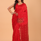 Matka Silk Saree With Classic Red - 137