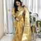 Classic Benarasi Semi Silk Saree | Mustard Gold