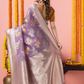 Classic Benarasi Katan Semi Silk Saree | Lavender