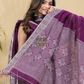 Wine Purple Mercerised Cotton Baluchari 2-Piece Set Kurti Dupatta (UNSTITCHED)-886
