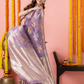 Classic Benarasi Katan Semi Silk Saree | Lavender