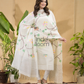 Diamond White Jamdani 2-Piece Set Kurti & Dupatta (UNSTITCHED) -764