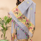 Stone Blue Linen X Linen 2-Piece Set Kurti & Dupatta (UNSTITCHED) - 068