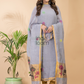 Stone Blue Linen X Linen 2-Piece Set Kurti & Dupatta (UNSTITCHED) - 068