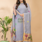 Stone Blue Linen X Linen 2-Piece Set Kurti & Dupatta (UNSTITCHED) - 068