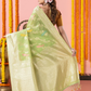 Classic Benarasi Katan Semi Silk Saree | Pale Green