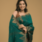 Jamdani Saree With Teal Green - 06 - indeloom