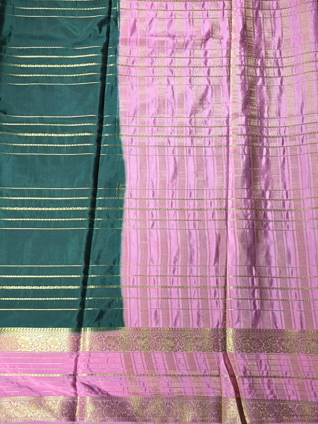 Classic Mysore Silk Saree  |  Teal Green