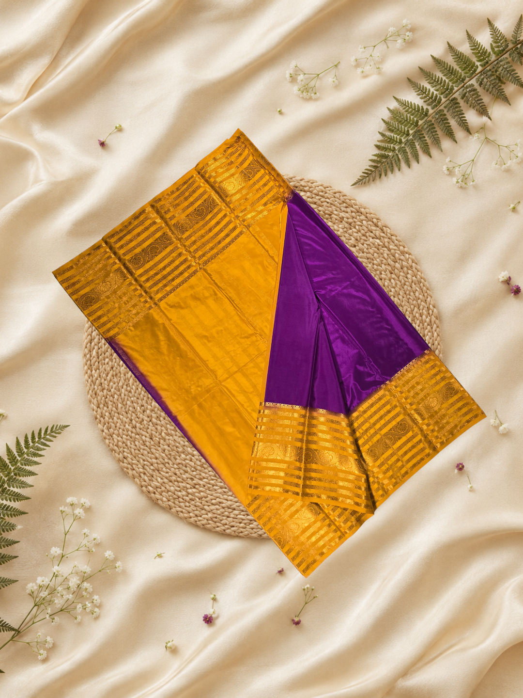 Mysore Silk Saree With Midnight Purple