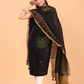 Rich Black Linen Jamdani 2-Piece Set Kurti & Dupatta (UNSTITCHED) - 069