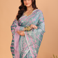 Tissue Jamdani Saree With  Teal Green - 109