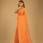 Mul Tissue Cotton Saree With Neon Orange - 049