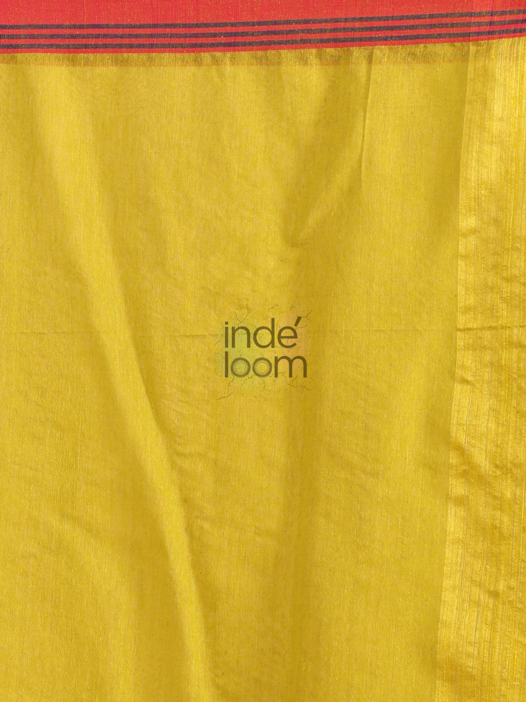 Silk Saree With Neon Yellow - 138