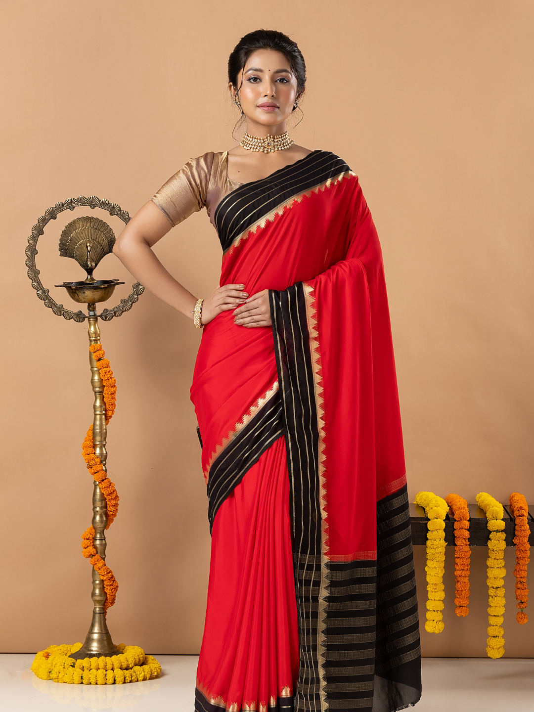 Classic Mysore Semi Silk Saree | Classic Red