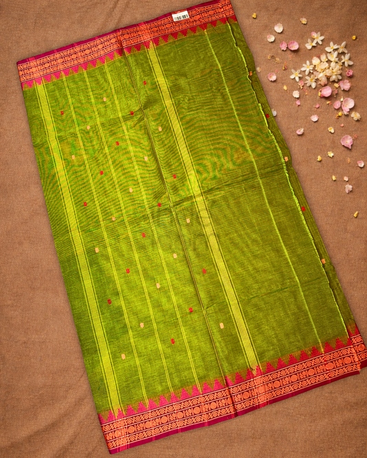 Chettinad Cotton Saree  |  Moss Green