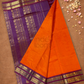 Handloom Korvai Silk Cotton Saree  |  Fire Orange