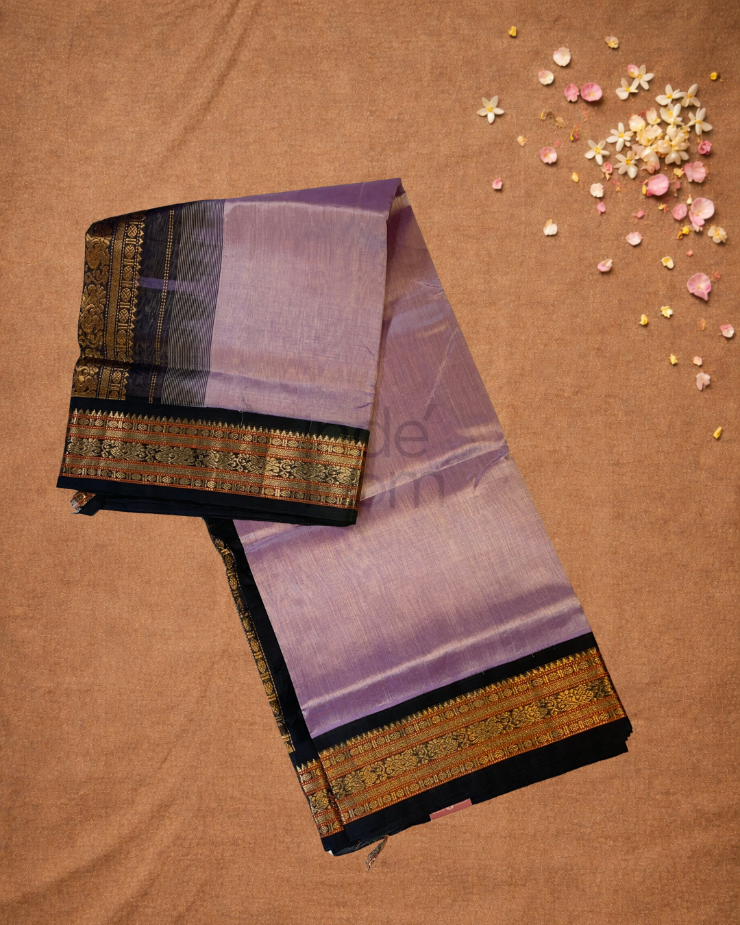 Handloom Korvai Silk Cotton Saree  |  Baby Pink