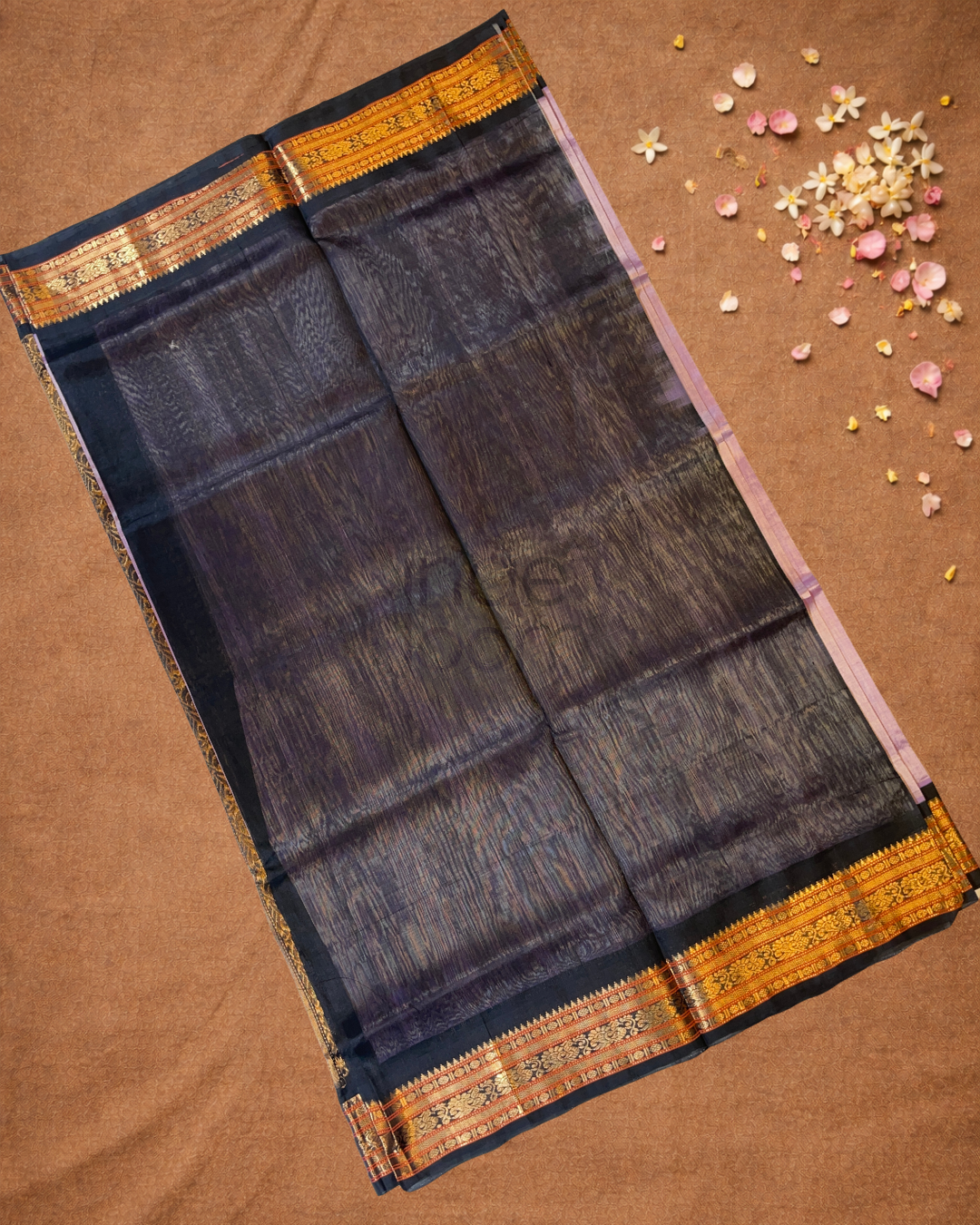 Handloom Korvai Silk Cotton Saree  |  Baby Pink