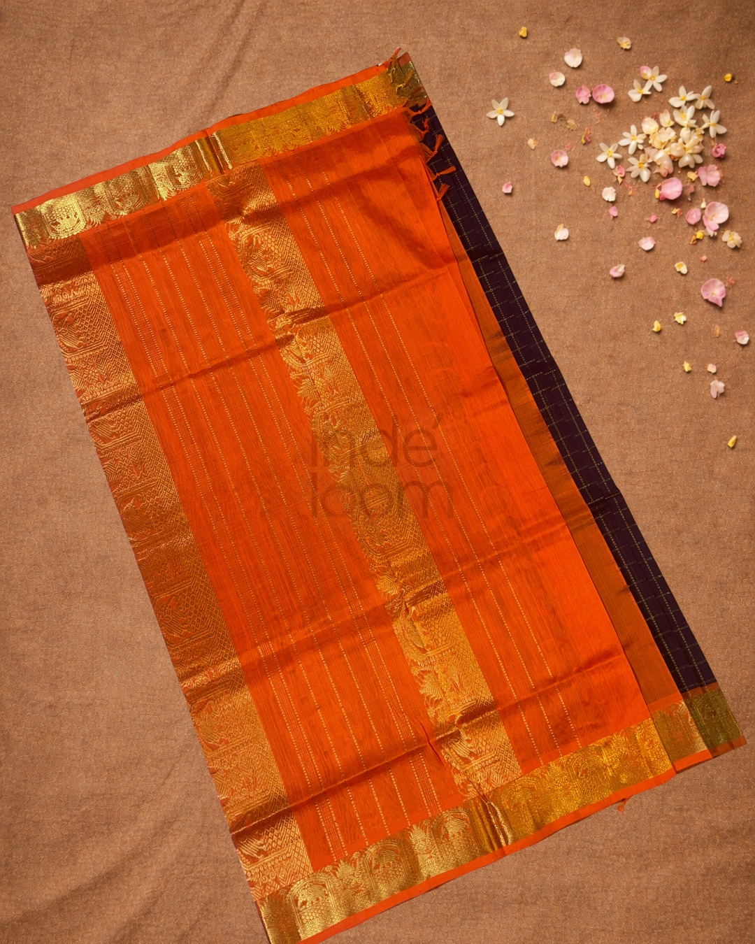Handloom Korvai Silk Cotton Saree  |  Berry Pink